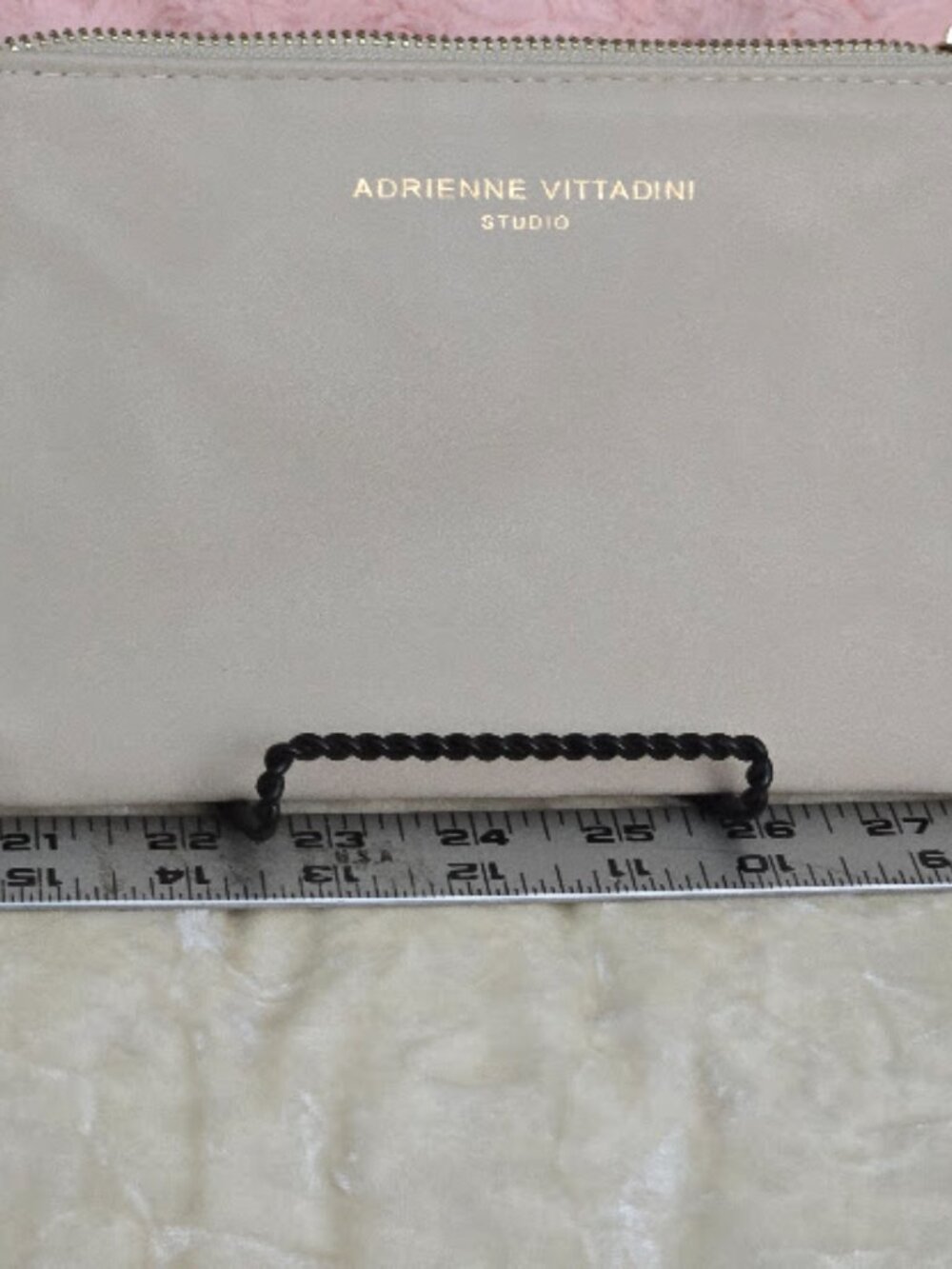 Adrienne Vittadini Studio Ivory Wristlet Clutch Pouch NWOT